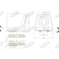 Seat 380 wide with sky guides for AMA agricultural tractor