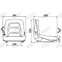 Asiento de carretilla elevadora con cinturones para tractor agrícola 19640