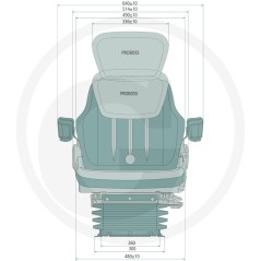 PROBOSS AS2480 asiento neumático tractor agrícola LS95H1/90A(R) | NewgardenAgri.com