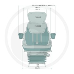 PROBOSS AS3520 suspensión neumática asiento tractor agrícola LS95H1/90A(R) | NewgardenAgri.com