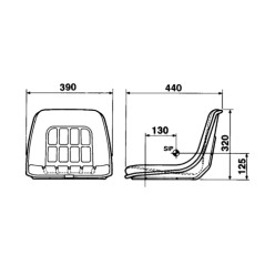 Seat without narrow KAB suspension for agricultural tractor