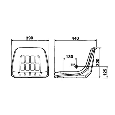 Seat without narrow KAB suspension for agricultural tractor