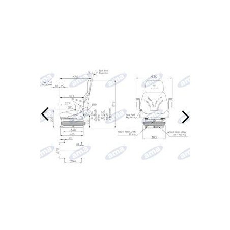 Asiento sky envolvente serie 3 para tractor agrícola AMA