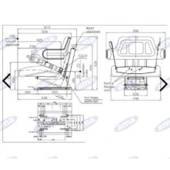 Seat 3 series wrap-around sky seat for AMA agricultural tractor 75605 | NewgardenAgri.com