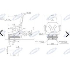 Asiento TOP con suspensión mecánica para tractor agrícola AMA | NewgardenAgri.com