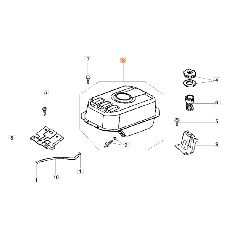 Motorhoe tanque modelos MH150RKS MH175RK ORIGINAL EMAK L66151235