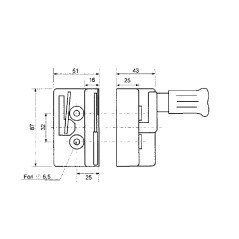 Lock without safety right side for agricultural tractor