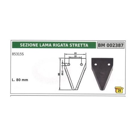 Narrow grooved blade section for motor mower 85315 SF | NewgardenAgri.com