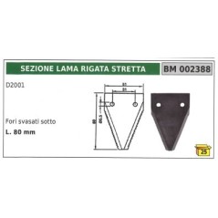 Sezione lama rigata stretta per motofalciatrice D2001 | NewgardenAgri.com