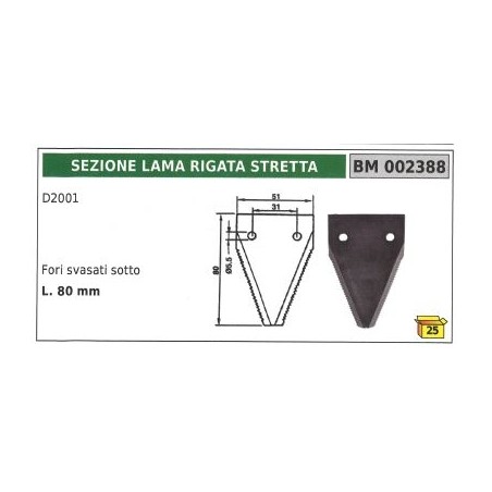 Narrow scoring blade section for D2001 motor mower | NewgardenAgri.com