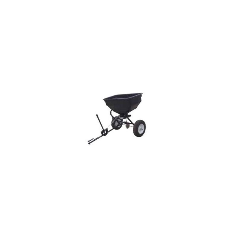 Wheeled towable fertiliser spreader for lawn tractors capacity 56 kg