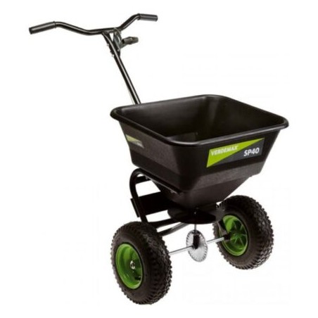 VERDEMAX professional rotary fertiliser spreader with pneumatic wheels 40 l | NewgardenAgri.com