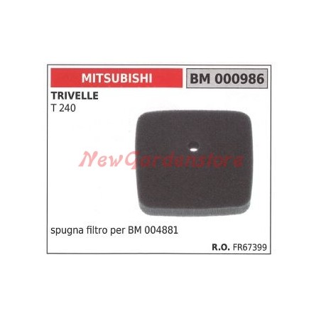 Air filter sponge MITSUBISHI 2-stroke engine mounted on auger T 240 000986 | NewgardenAgri.com