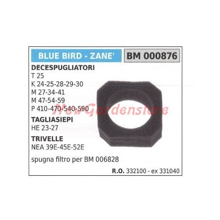 Filtre éponge BLUE BIRD pour débroussailleuse mulcher 000876 | NewgardenAgri.com