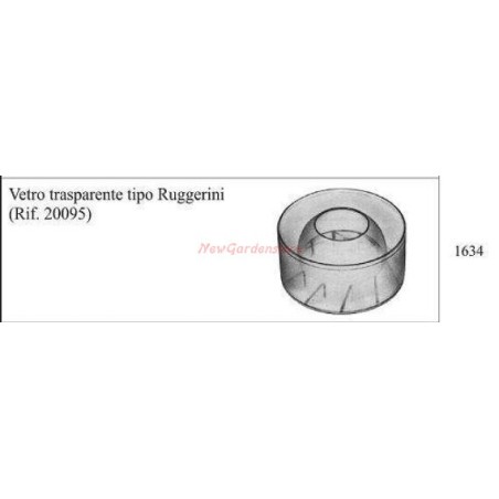 RUGGERINI clear glass for walking tractor 1634 | NewgardenAgri.com