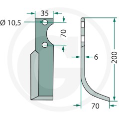 Fraise droite compatible S.E.P. longueur de travail 70mm | NewgardenAgri.com