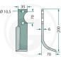 Fraise droite compatible S.E.P. longueur de travail 70mm