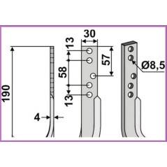 Motor cultivator hoe blade tiller 350-176 350-177 dx sx HOLDER | NewgardenAgri.com