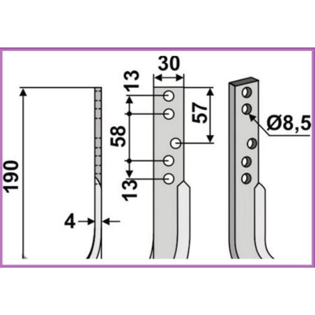 Motorkultivator Hacke Messer Pinne 350-176 350-177 dx sx HOLDER