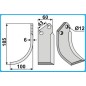 Rotary tiller hoe blade 350-303 350-302 AGRIA dx sx 185mm