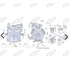 AR 140BP/C pump with external plastic-coated ducts 3 diaphragms 88932 | NewgardenAgri.com