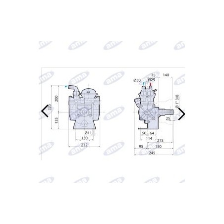 Bomba AR 70BP C de 2 membranas de aluminio con puertos externos 34173