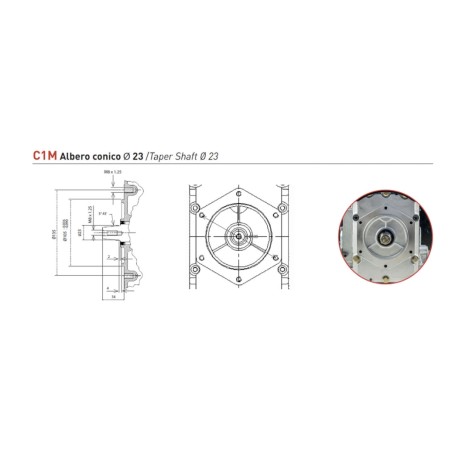 Complete diesel engine motor cultivator ZANETTI S400C1M conical Ø  23 manual start