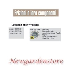 Disque d'embrayage 15293 50x45EV Z24 LAVERDA MIETITREBBIE 3650 3750 3850 R | NewgardenAgri.com