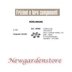 Disco frizione 20 cave trattore HURLIMANN VALEO H480 40x36EV 15392 195.2250.3 | NewgardenAgri.com