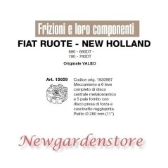 Embrayage 6 leviers disque roulement tracteur 680 780 VALEO 15659 FIAT NEW HOLLAND | NewgardenAgri.com