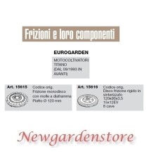 Frizione disco compatibile EUROGARDEN motocoltivatore titano 15615 15616 | NewgardenAgri.com