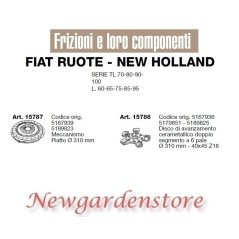 Clutch disc tractor series TL L.70 80 90 100 15787 FIAT WHEELS NEW HOLLAND | NewgardenAgri.com