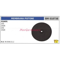 Membrana de pistón UNIVERSAL Bomba Bertolini 20S 20SR 25S 25SR 018738 | NewgardenAgri.com