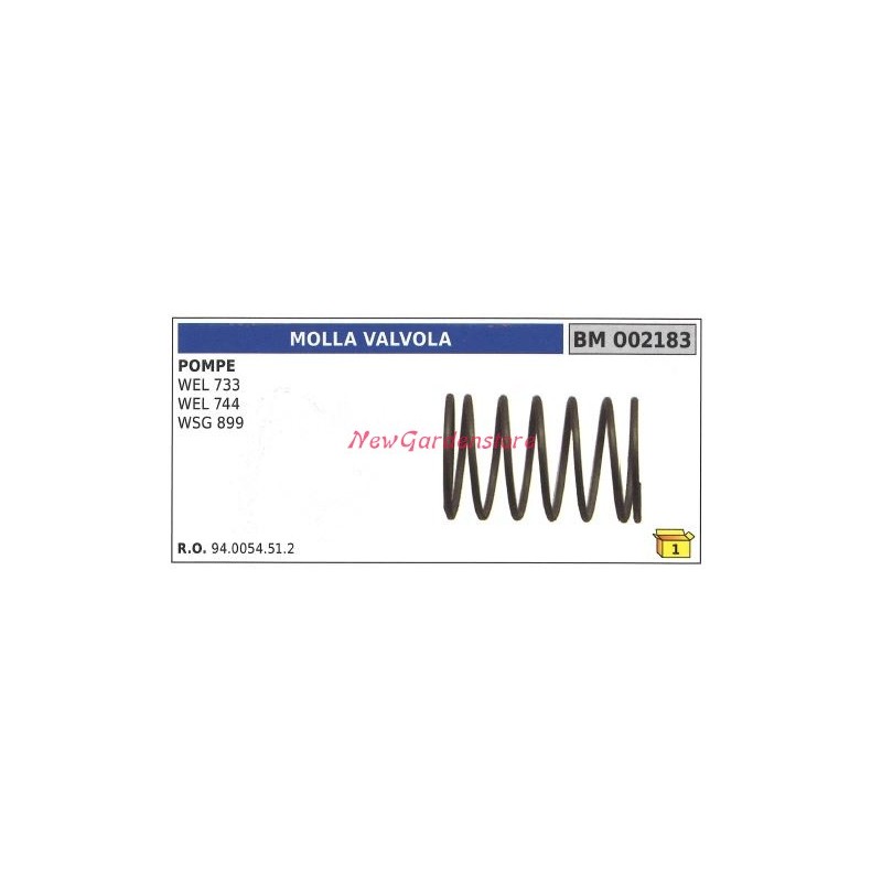 Muelle de válvula UNIVERSAL Bertolini Bomba WEL 733 744 WSG 899 002183