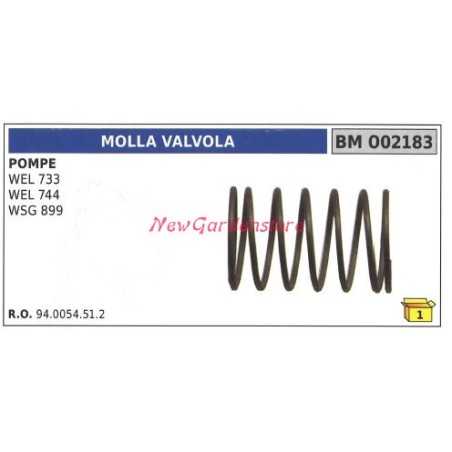 Molla valvola UNIVERSALE pompa Bertolini WEL 733 744 WSG 899 002183 | NewgardenAgri.com