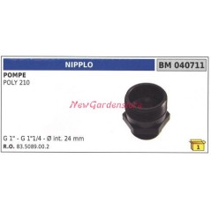 Nipple UNIVERSAL Bertolini pump POLY 210 040711 | NewgardenAgri.com