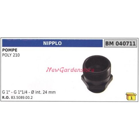 Nippel UNIVERSAL Bertolini-Pumpe POLY 210 040711 | NewgardenAgri.com