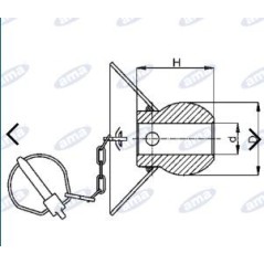 Guide cone for lower links for agricultural tractors 2/2nd category