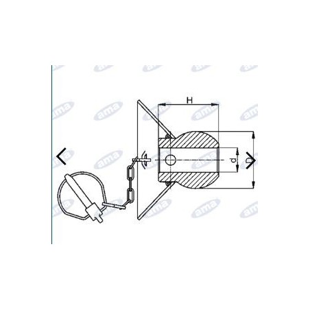 Guide cone for lower links for agricultural tractors 2/2nd category