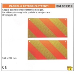 Paire de panneaux rétroréfléchissants homologués CE pour matériel agricole monté | NewgardenAgri.com