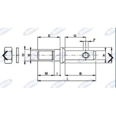 Goupille de diamètre 22-22 mm pour attelage d'outil de tracteur agricole 2 pcs.