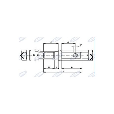 Goupille de diamètre 22-22 mm pour attelage d'outil de tracteur agricole 2 pcs.