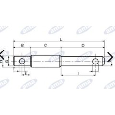 Goujon à double soudure diamètre 19-25-19 mm pour outils de tracteur agricole | NewgardenAgri.com