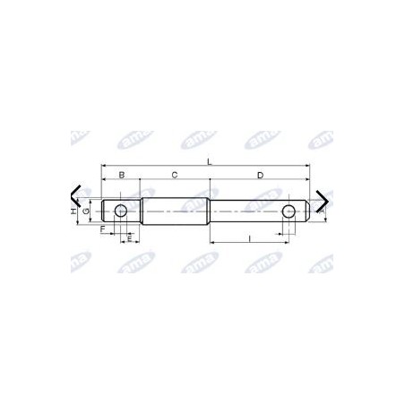 Double weld stud diameter 19-25-19 mm for agricultural tractor implement attachment