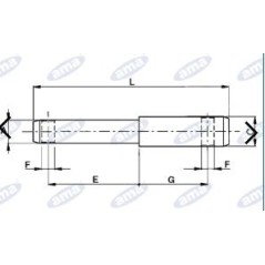 Double weld stud diameter 22-28 mm for agricultural tractor implement attachment