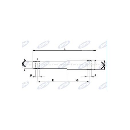 Double weld stud diameter 22-28 mm for agricultural tractor implement attachment