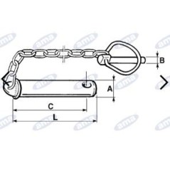 Goupille de pivot pour bras supérieur de diamètre 19x120 mm pour montage d'outil de tracteur agricole | NewgardenAgri.com