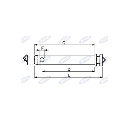 Goupille pour bras supérieur diamètre 25mm pour tracteur agricole tracteur agricole