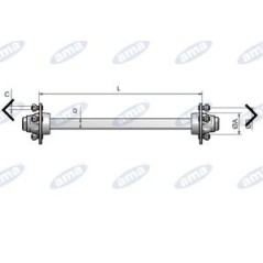 Bremsenlose Halbwelle 1400 mm Typ 5-Loch für AMA-Anhänger und Tank 11687 | NewgardenAgri.com