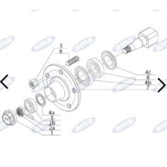 Arbre d'essieu sans frein type 5 trous 200 mm pour remorque et citerne AMA 11684 | NewgardenAgri.com